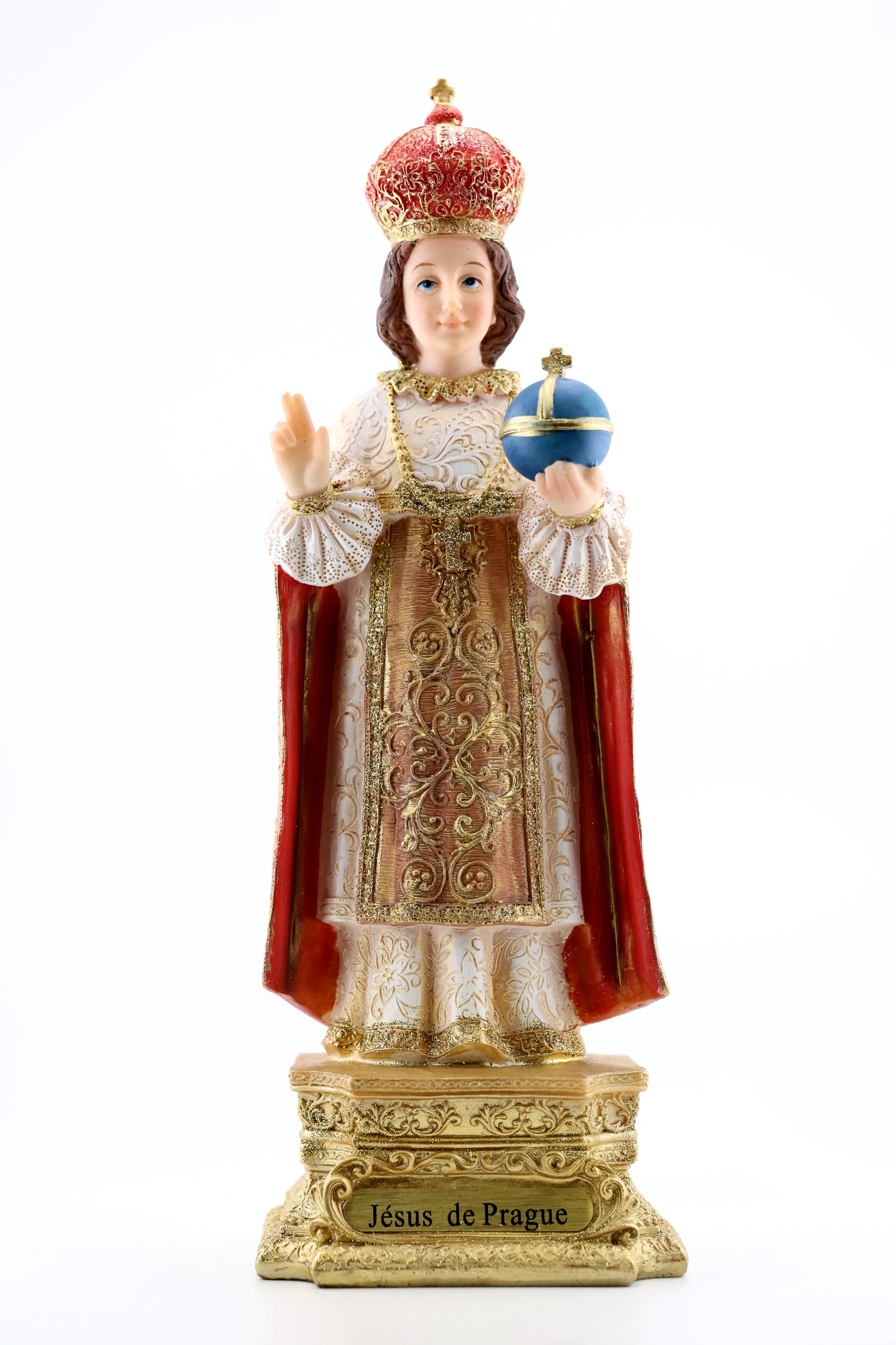 Statue Jésus de Prague détail doré