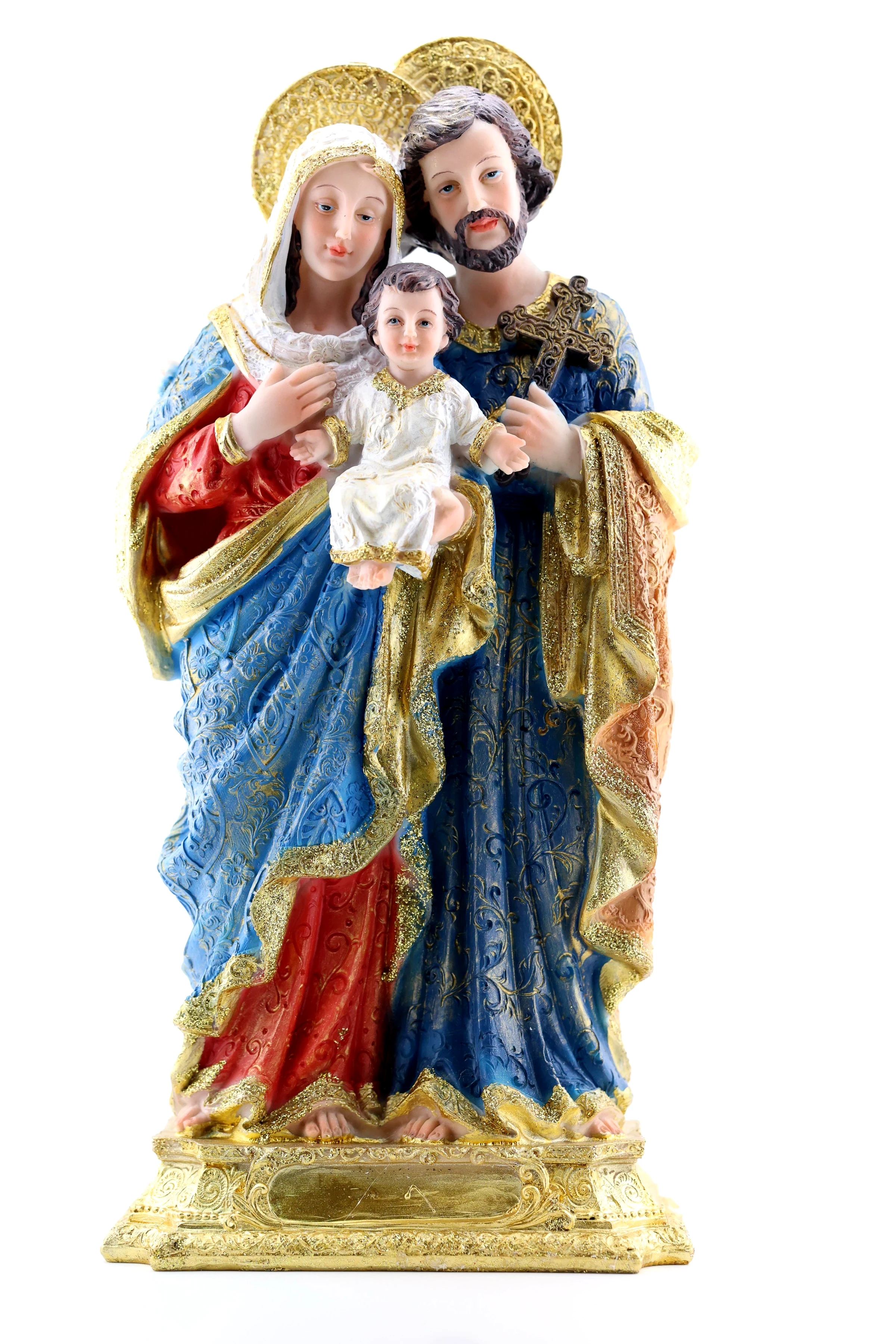 Statue Ste-Famille avec détail doré