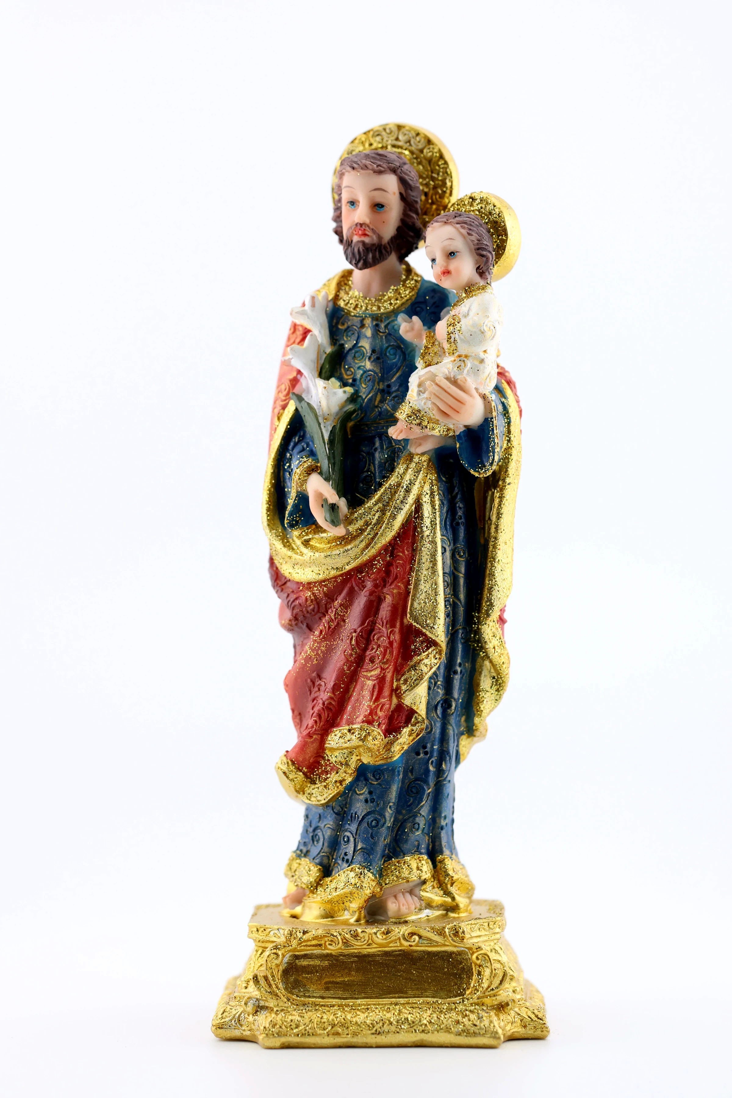 Statue St-Joseph avec détail doré